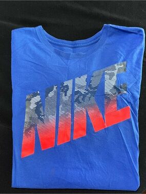 Nike Royal Blue Short Sleeve Tee with Red Gradient Logo